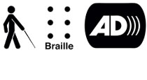 Blind, Braille, and Audio Description Icons